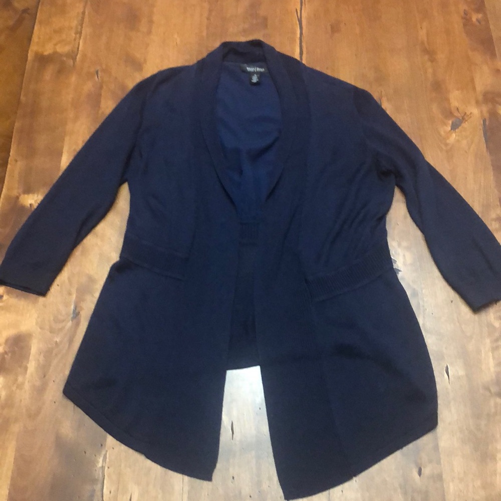 WHBM Open Front Navy Cardigan